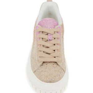 NWT BCBGeneration Riso Embellished Low Top Sneaker, Size 8M 👟✨ Ombre Rhinestone